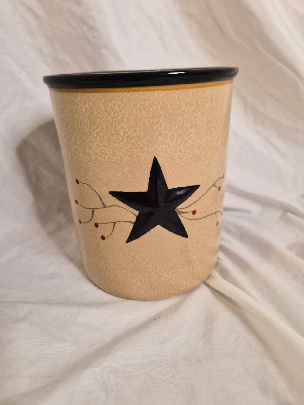 Park Designs Star Vine Ceramic Utensil Crock Primitive Farmhouse Kitchen Holder